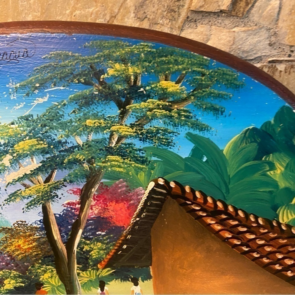 Vintage painting of a sunset near the water in Nicaragua signed by artist - Picture 8 of 11